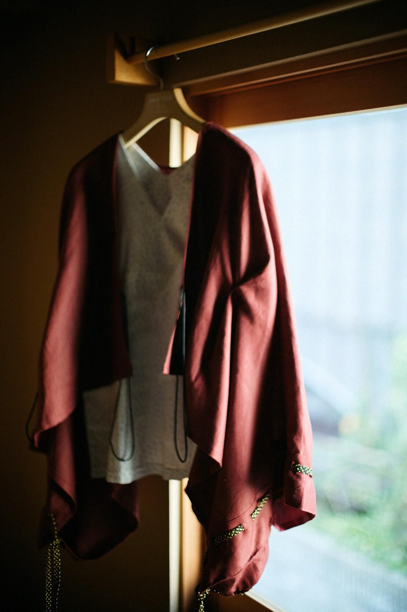 【Ships ard. 4/21】Chizimi Cotton 40/40 V-neck Shirt / Chrysanthemum