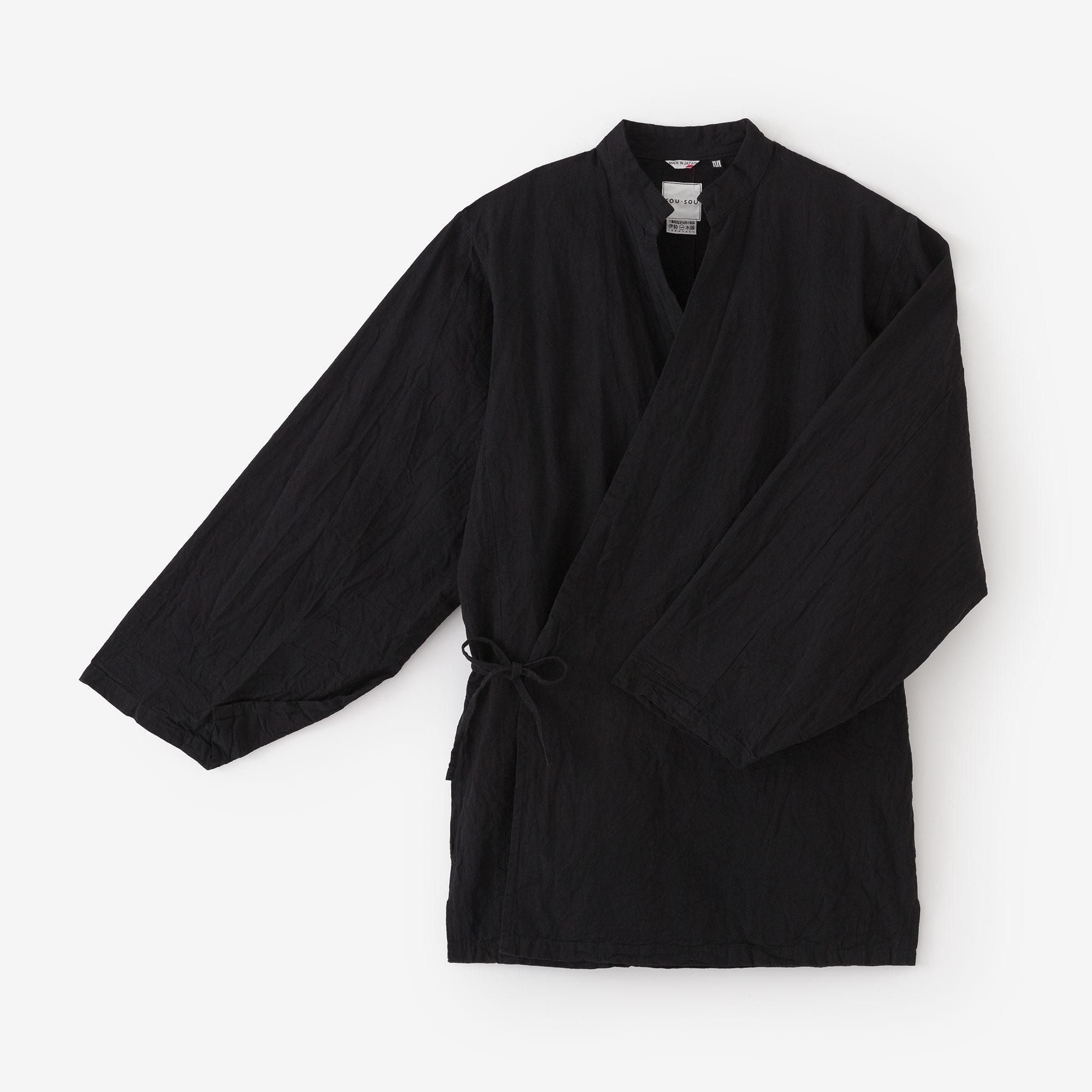 Ise-cotton 20/20  Linen Blend Samue Worker Jacket / Black