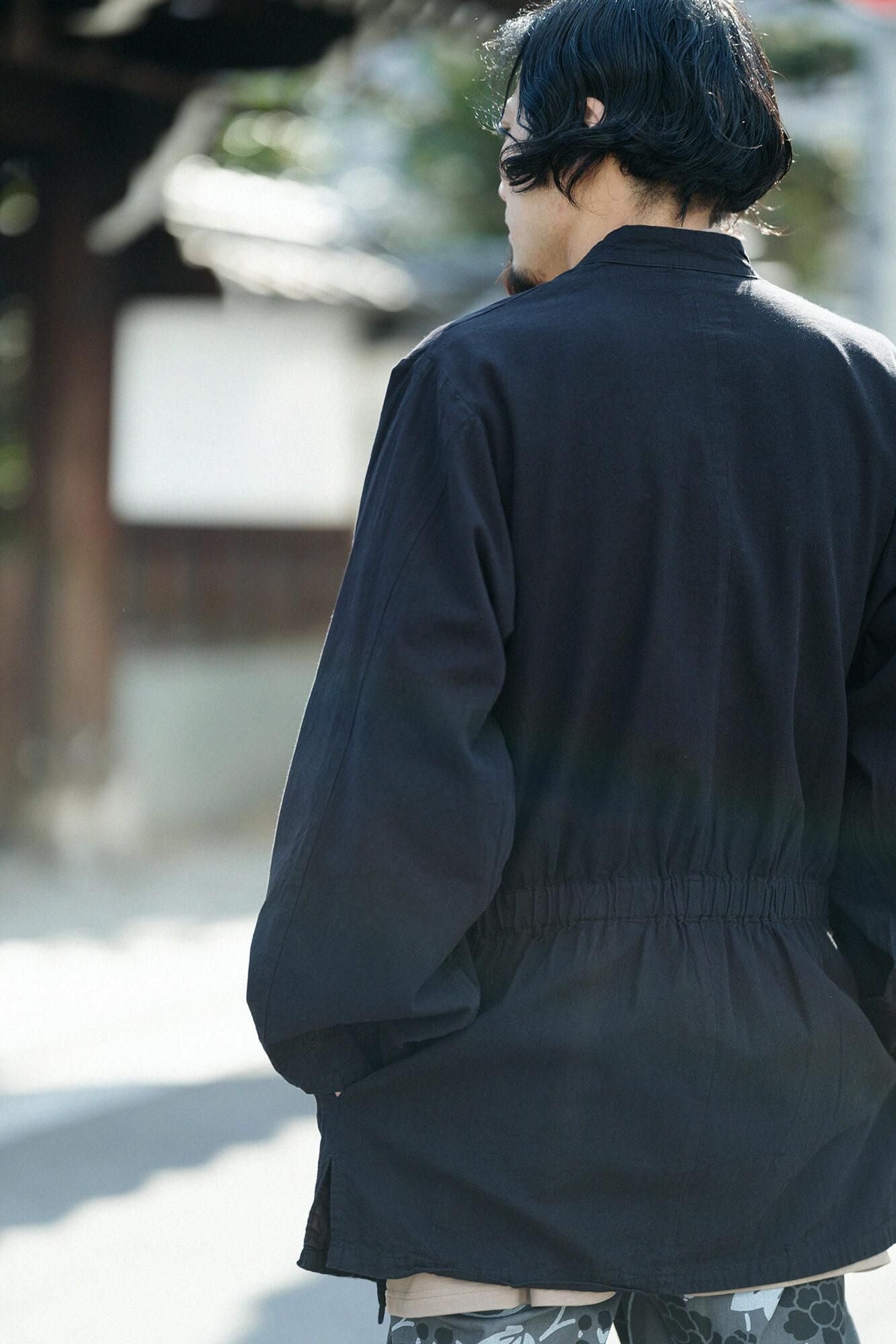 Ise-cotton 20/20  Linen Blend Samue Worker Jacket / Black