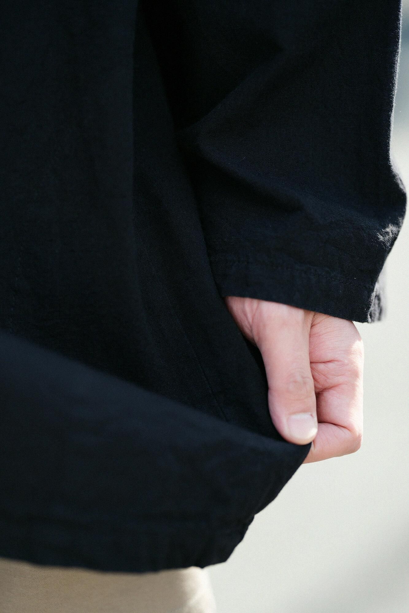 Ise-cotton 20/20  Linen Blend Samue Worker Jacket / Black