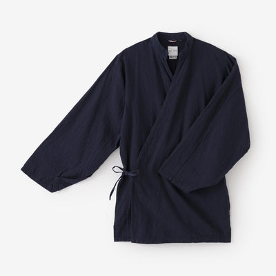 Isemomen Cotton 20/20 Linen-blend Samue Worker Jacket / Dark Blue