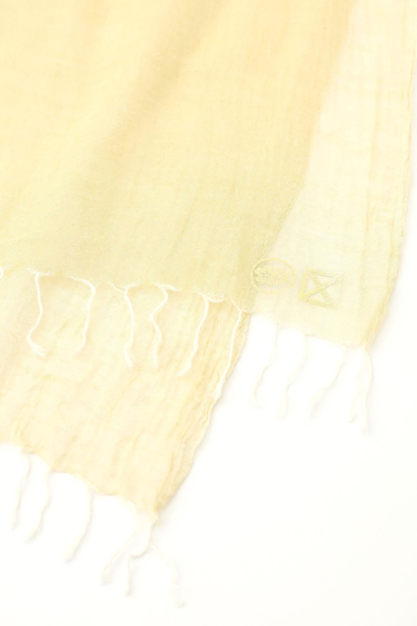 田端紮染 披肩／分層染 淡黄色×泥黄色