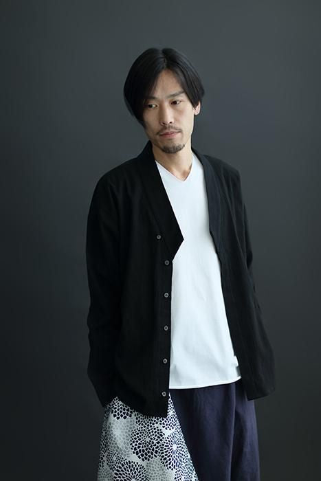 net限定】高島縮 20/20 筒袖襯衣（つつそでしんい）／濡羽色（ぬれ