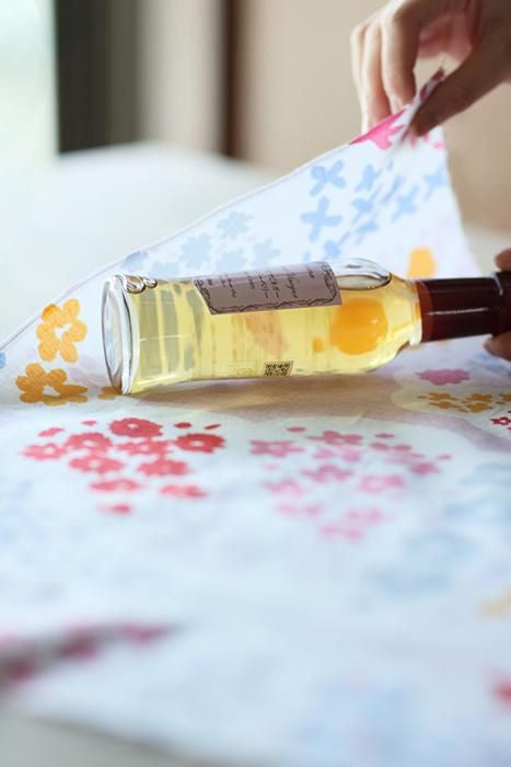 伊勢木綿 textile手ぬぐい（ひめ丈）／菊花文 桃色（きくはなもん ももいろ）