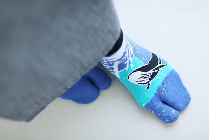 分趾襪（腳踝長度）／鯨魚 【男・女性用】