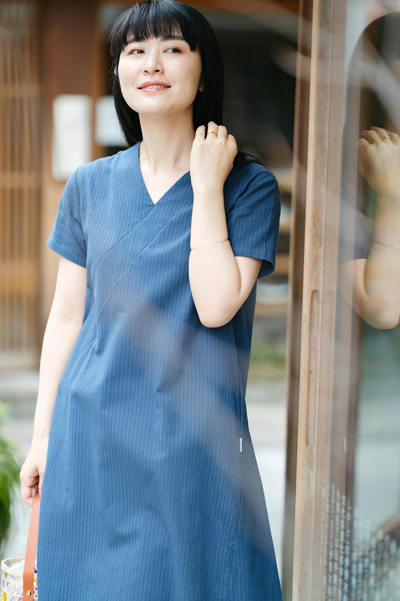 net限定】高島縮 40/20 空羽（あきは） 抜衿涼衣（ぬきえり