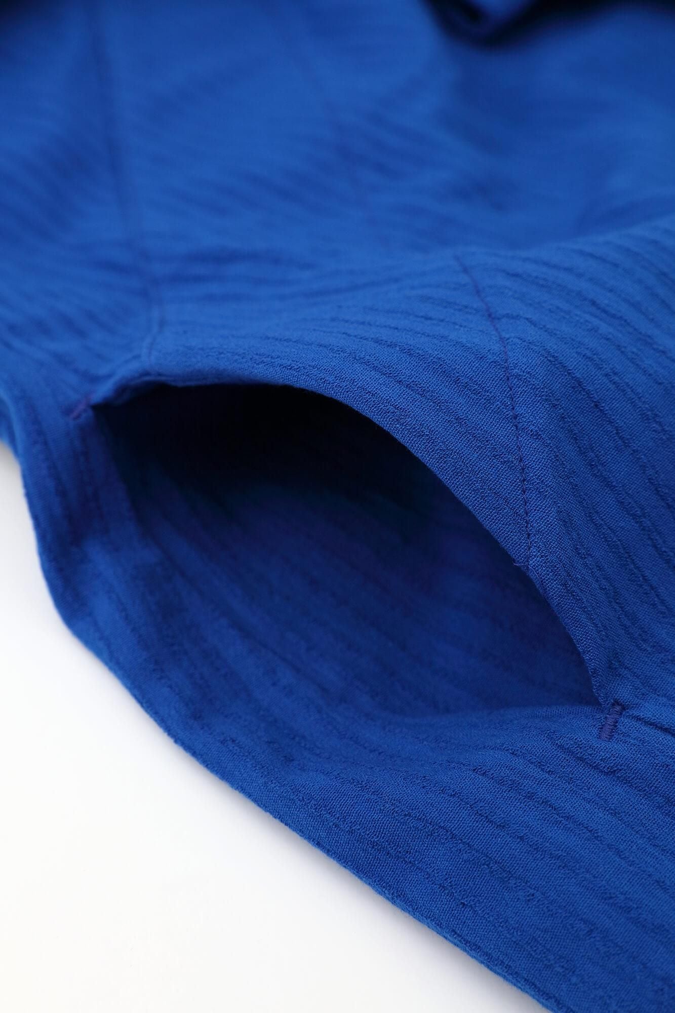 高島縮 40/20 空羽（あきは） 抜衿涼衣（ぬきえりりょうい）／瑠璃色（るりいろ）