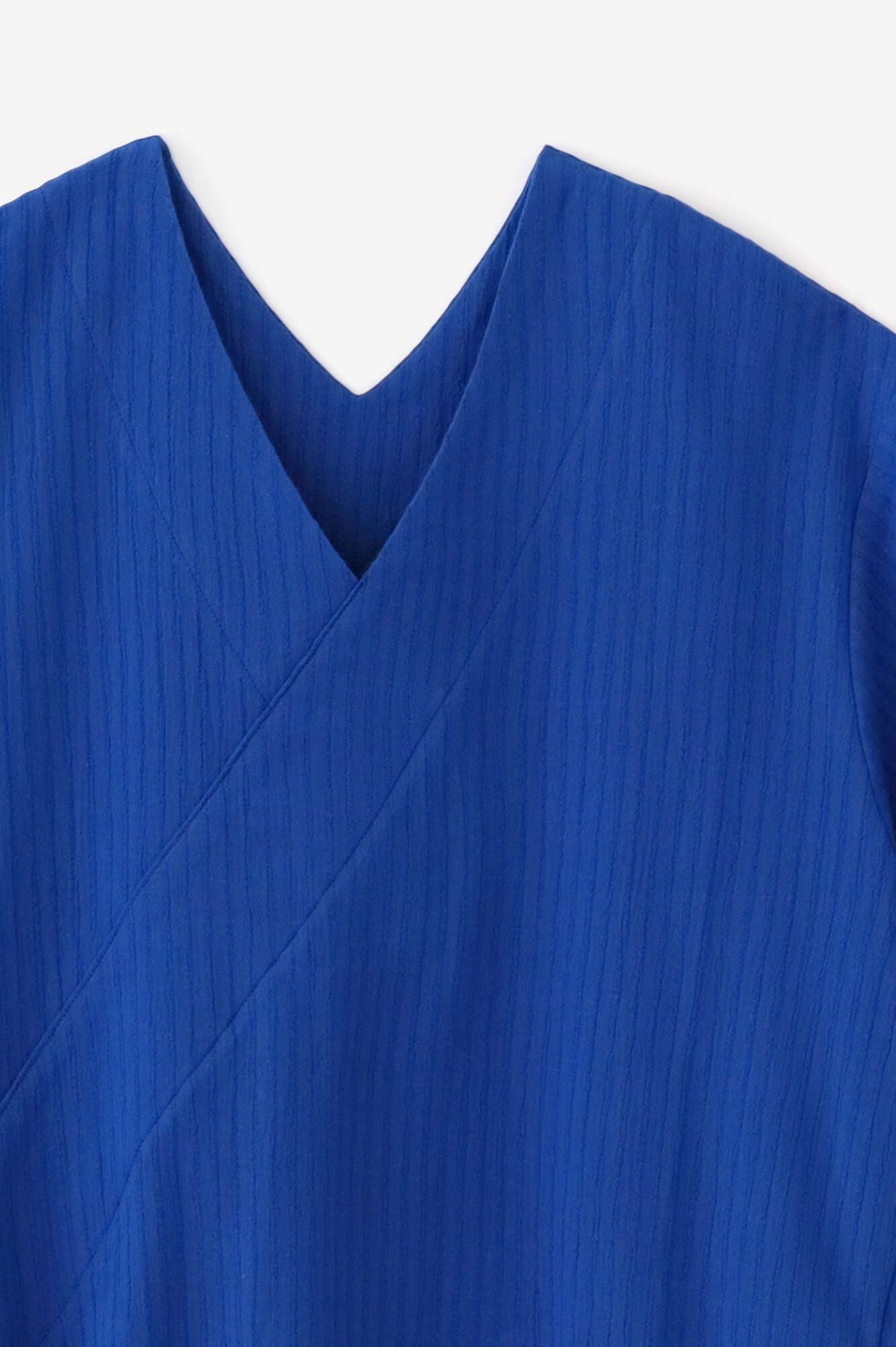 高島縮 40/20 空羽（あきは） 抜衿涼衣（ぬきえりりょうい）／瑠璃色（るりいろ）