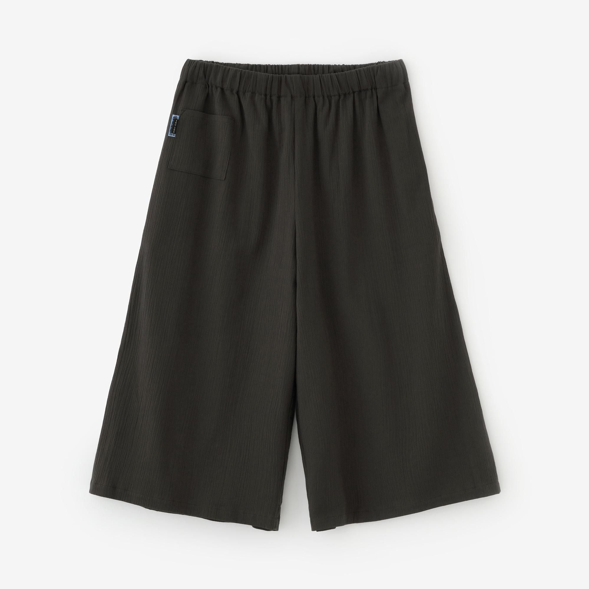 ゥリ坊NO.153 Mサイズ Chizimi Cotton 20/20 Wide-legged Pants Short Length / Hail
