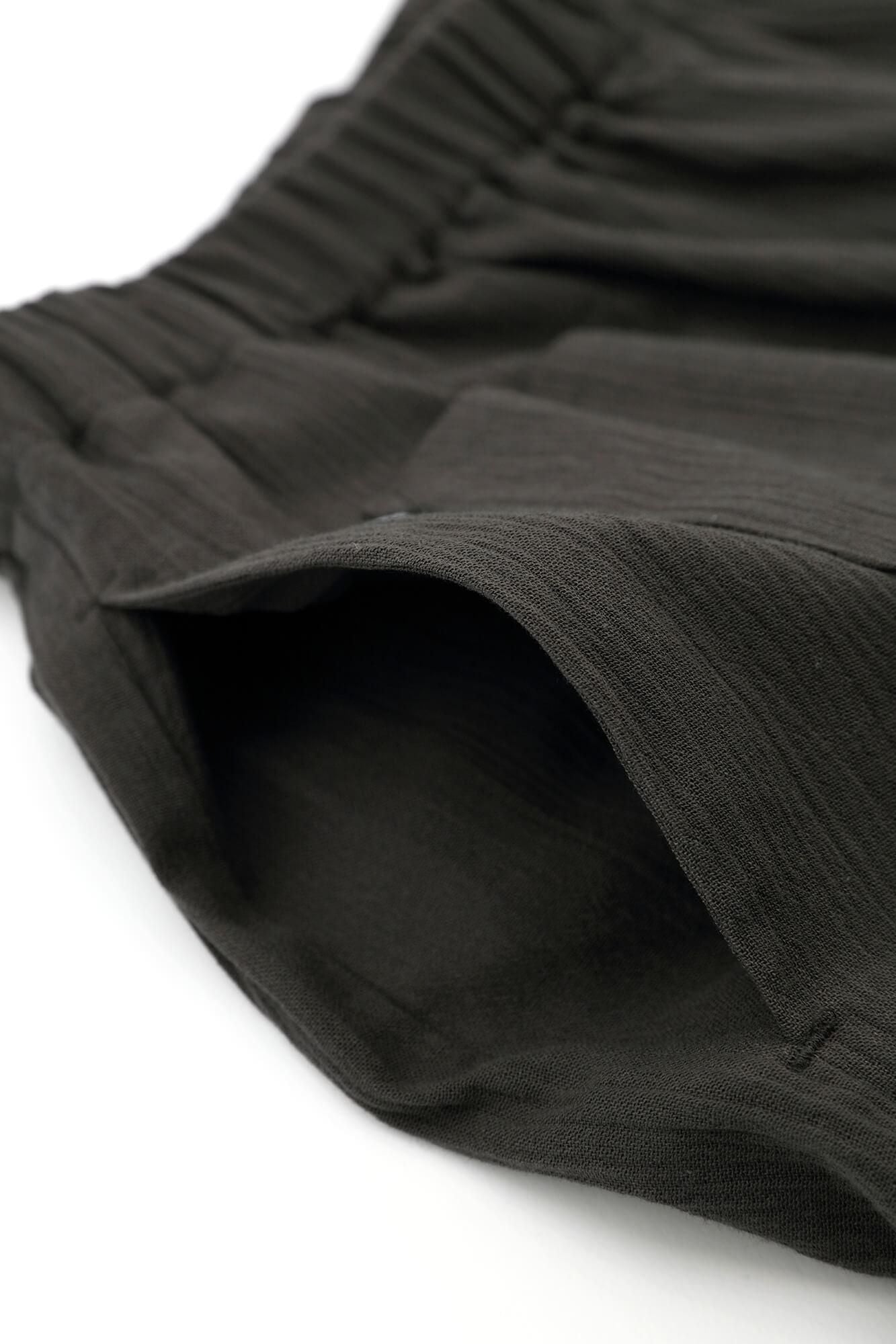 高島縮棉 20/20闊腿褲短版/深灰色