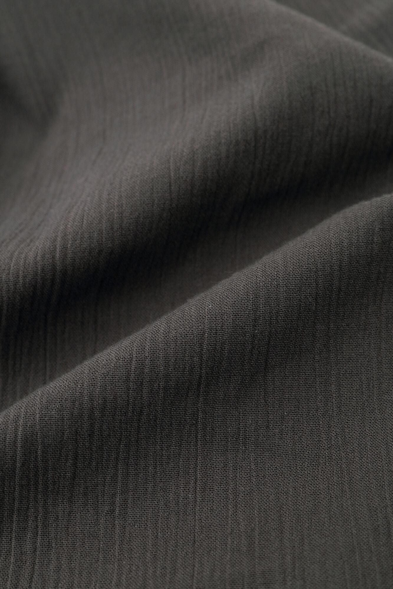 高島縮棉 20/20闊腿褲短版/深灰色