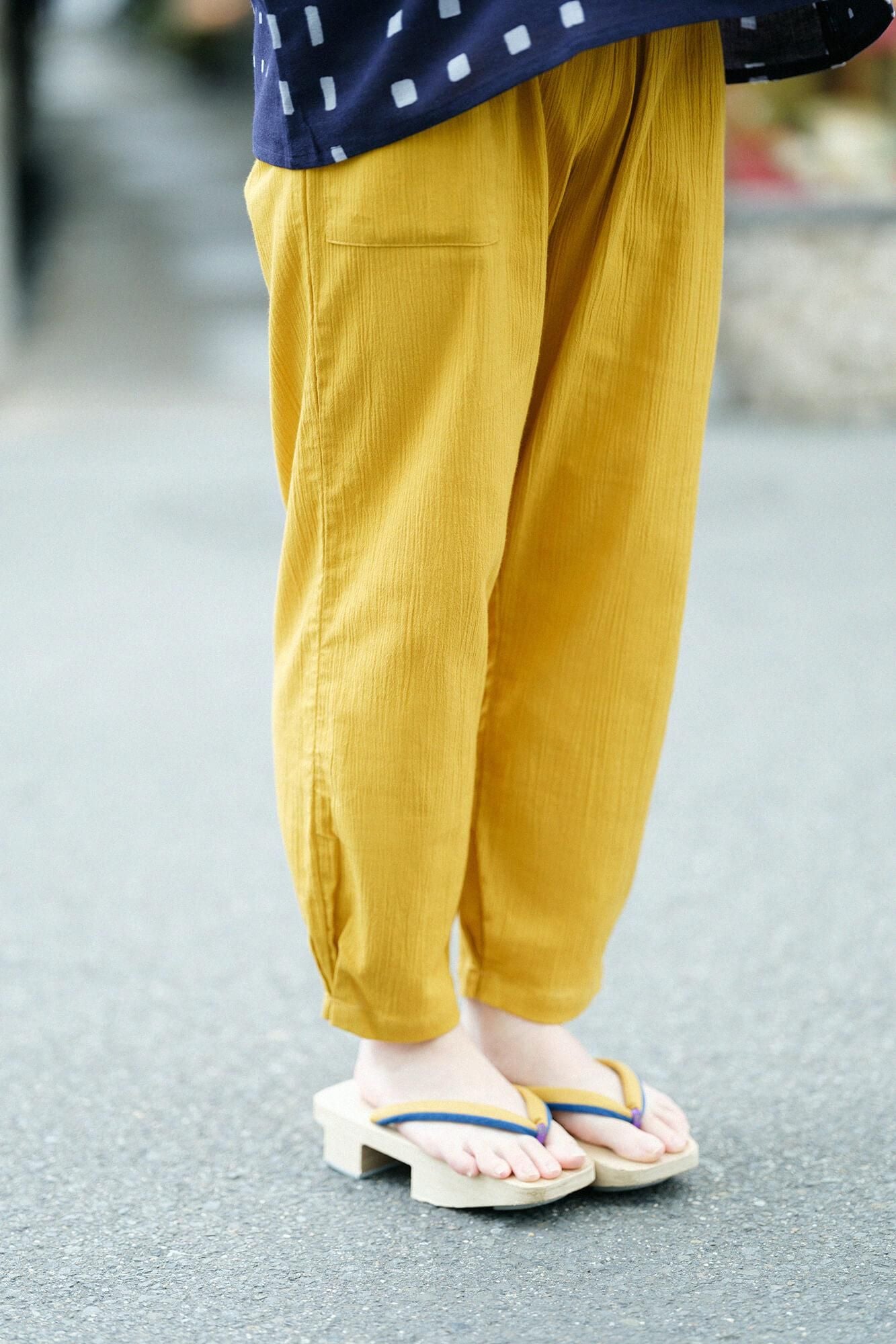 高島縮棉 20/20工人褲／金黃色