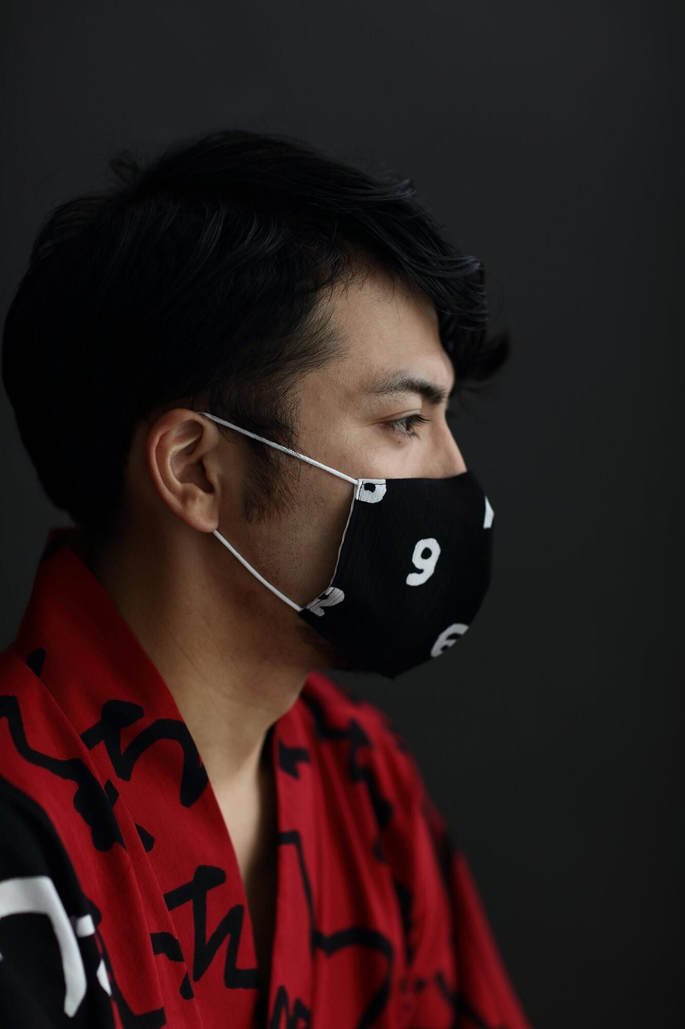 ◎【30%OFF】高島縮棉圖案紋樣布口罩（僅限M碼）/ SO-SU-U十數黑色