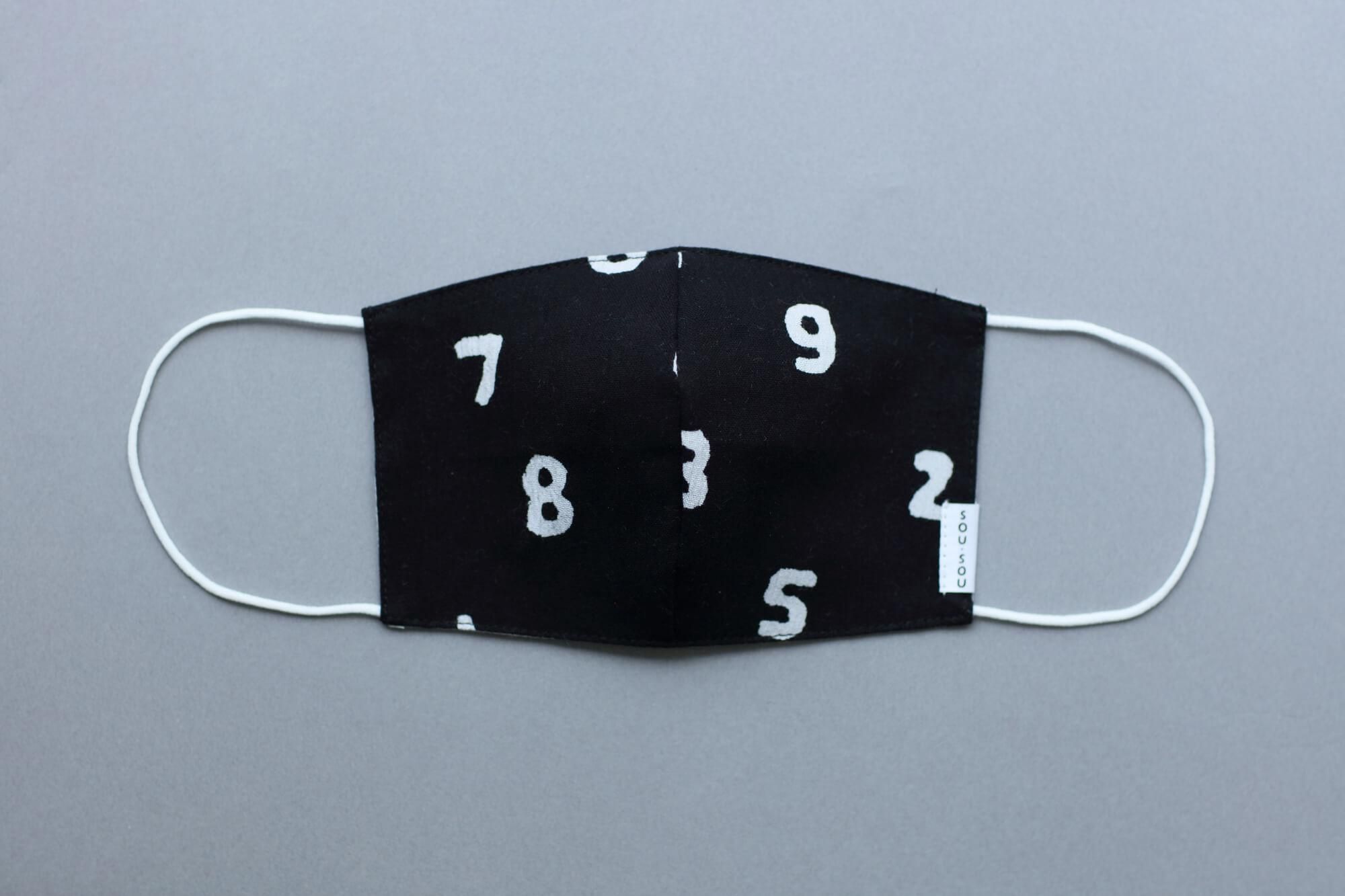 ◎【30%OFF】高島縮棉圖案紋樣布口罩（僅限M碼）/ SO-SU-U十數黑色