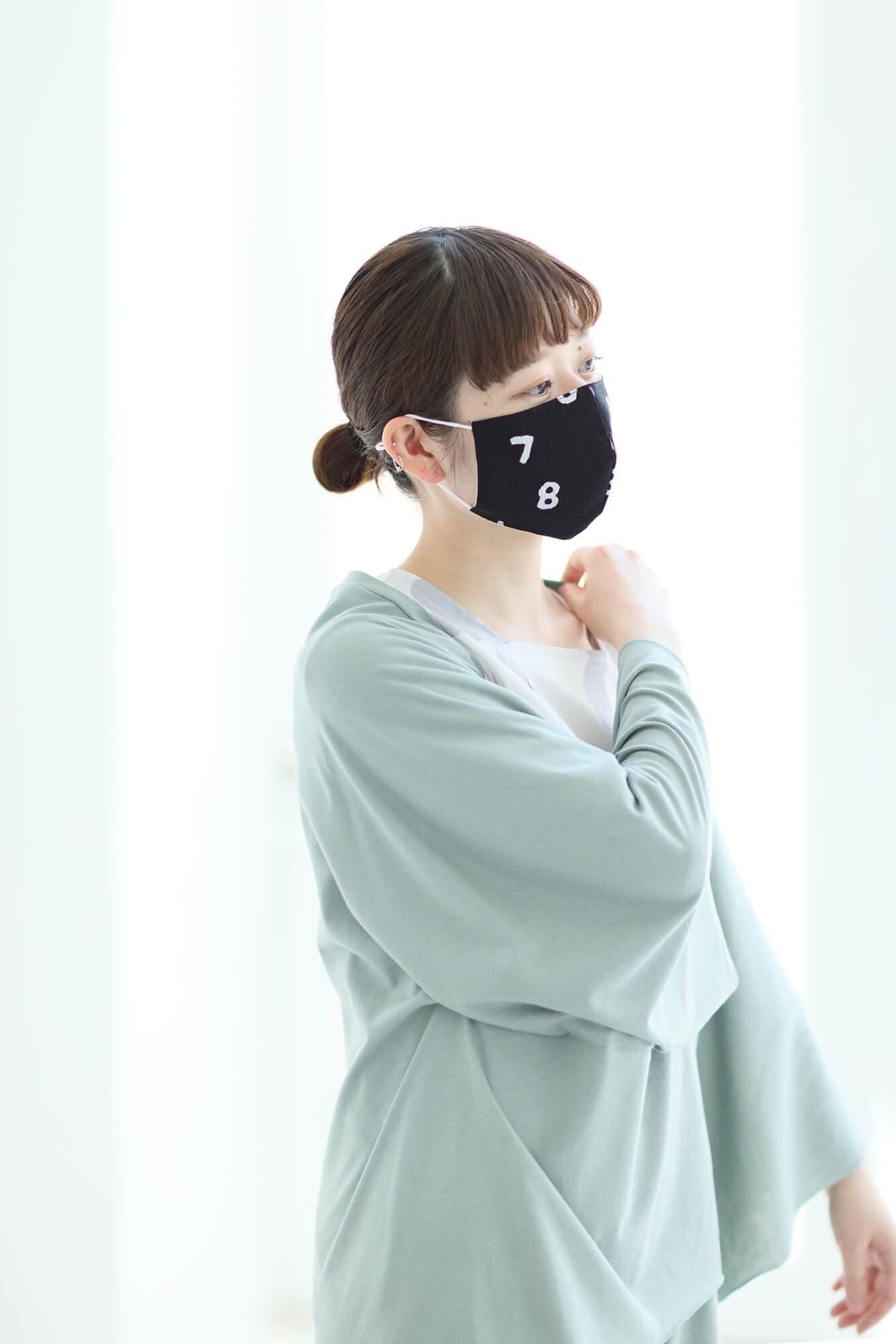 ◎【30%OFF】高島縮棉圖案紋樣布口罩（僅限M碼）/ SO-SU-U十數黑色