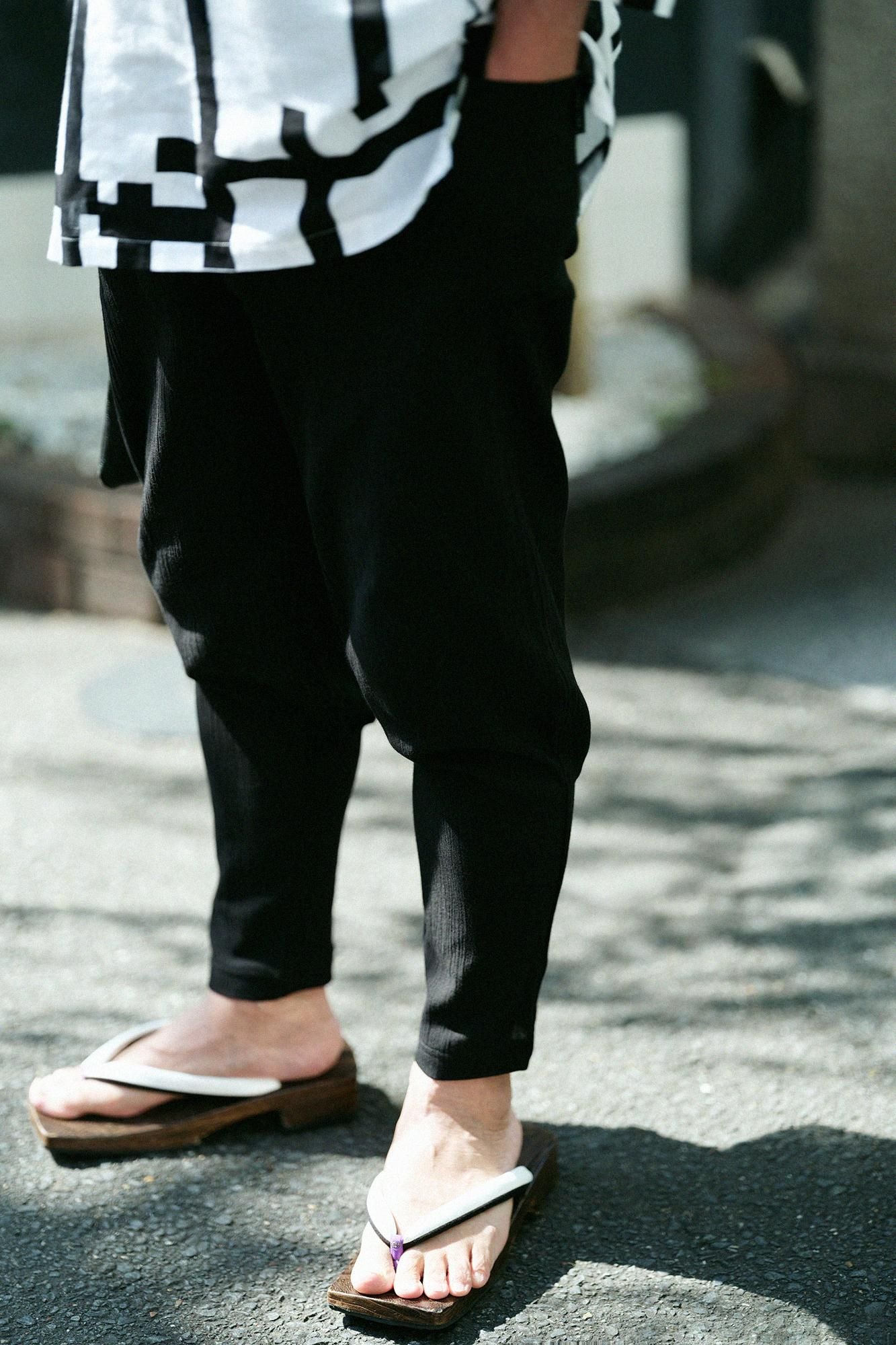 高島縮 20/20 裁付（たっつけ）えんゆう穿き／濡羽色2（ぬればいろ）