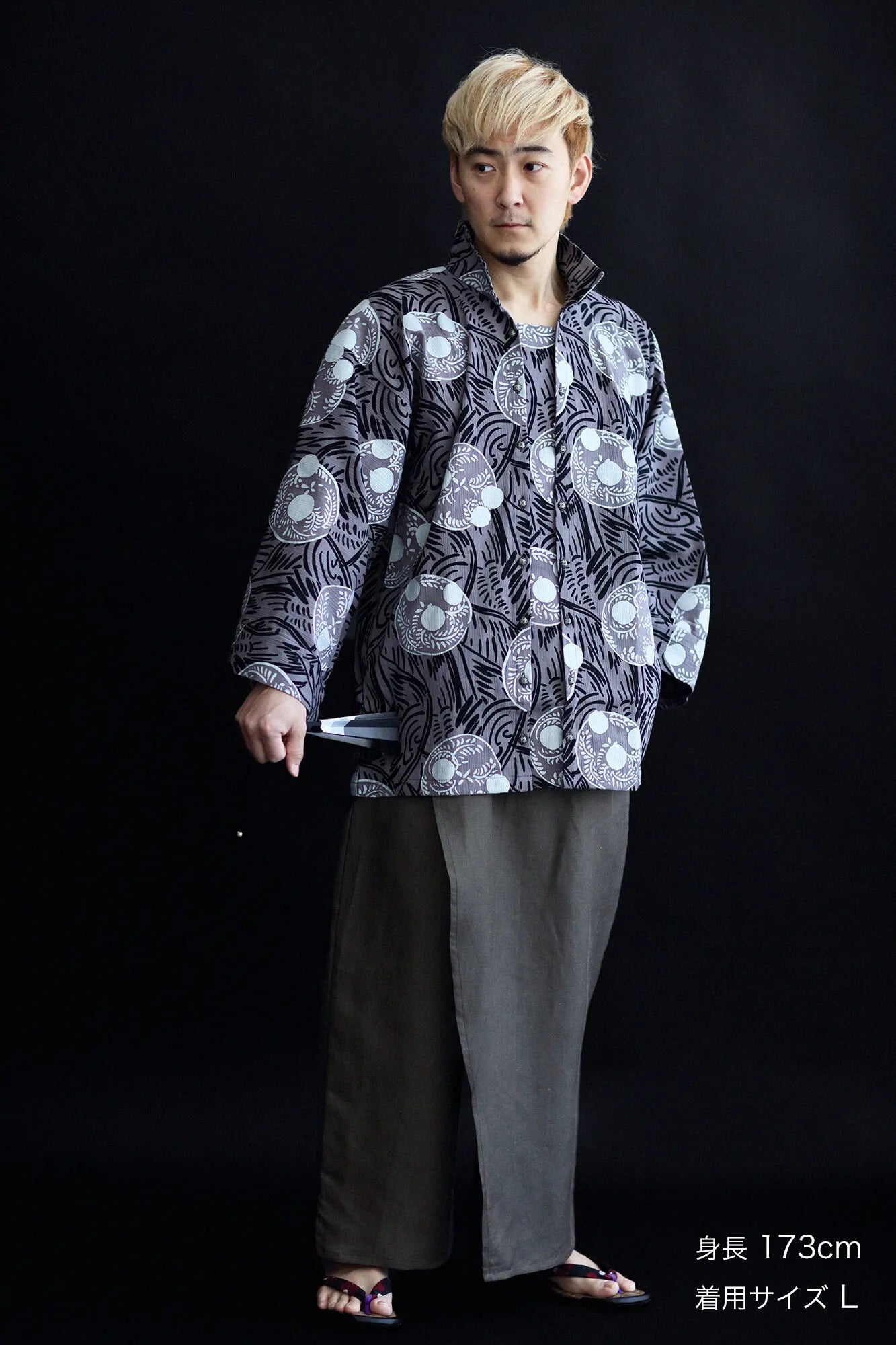 【net Limited】Chizimi Cotton 20/20 Double Breasted Shirt / Somon 