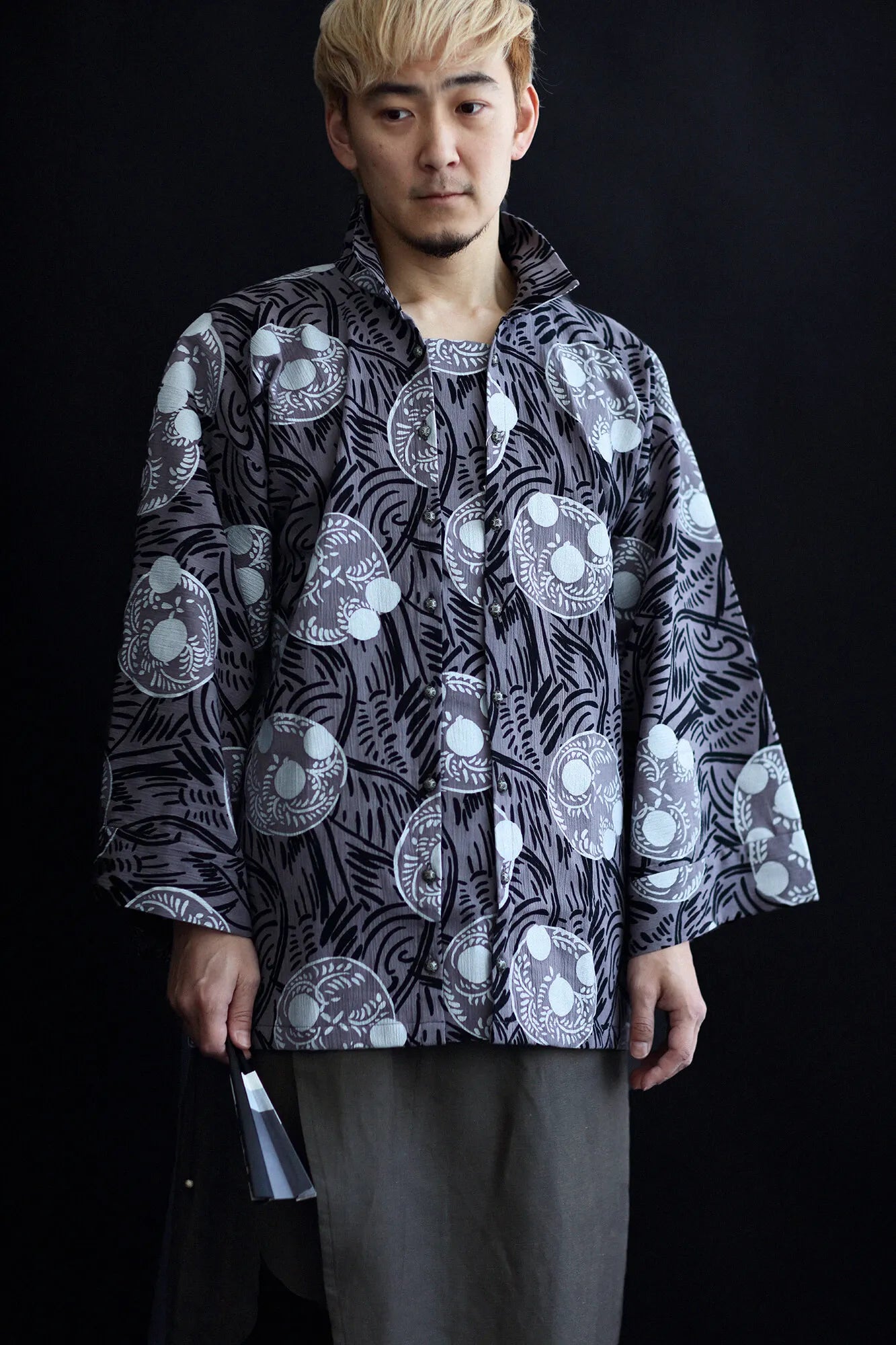 【net Limited】Chizimi Cotton 20/20 Double Breasted Shirt / Somon 