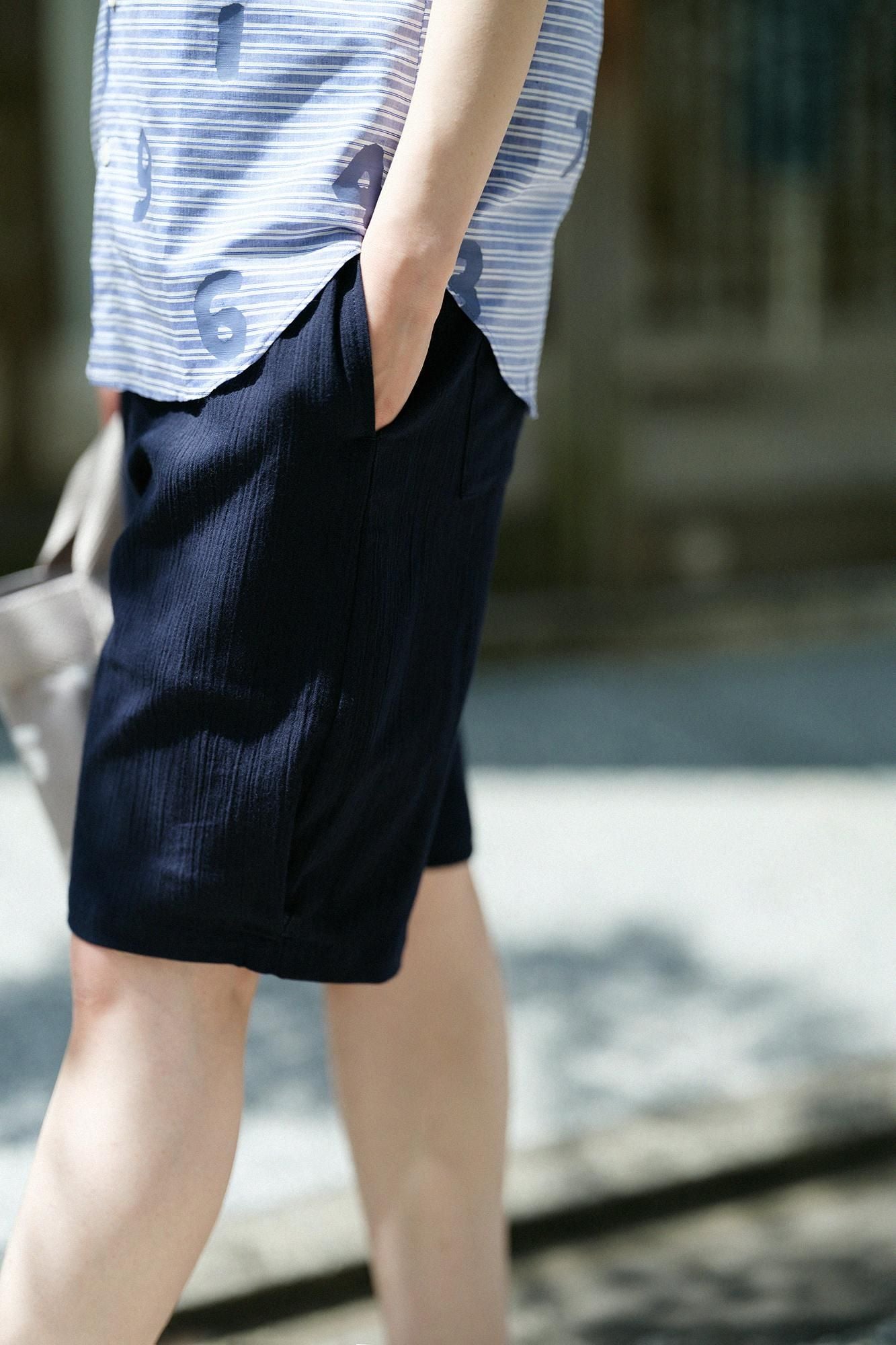 Takashima Chizimi Cotton 20/20 Easy Shorts / Dark Blue