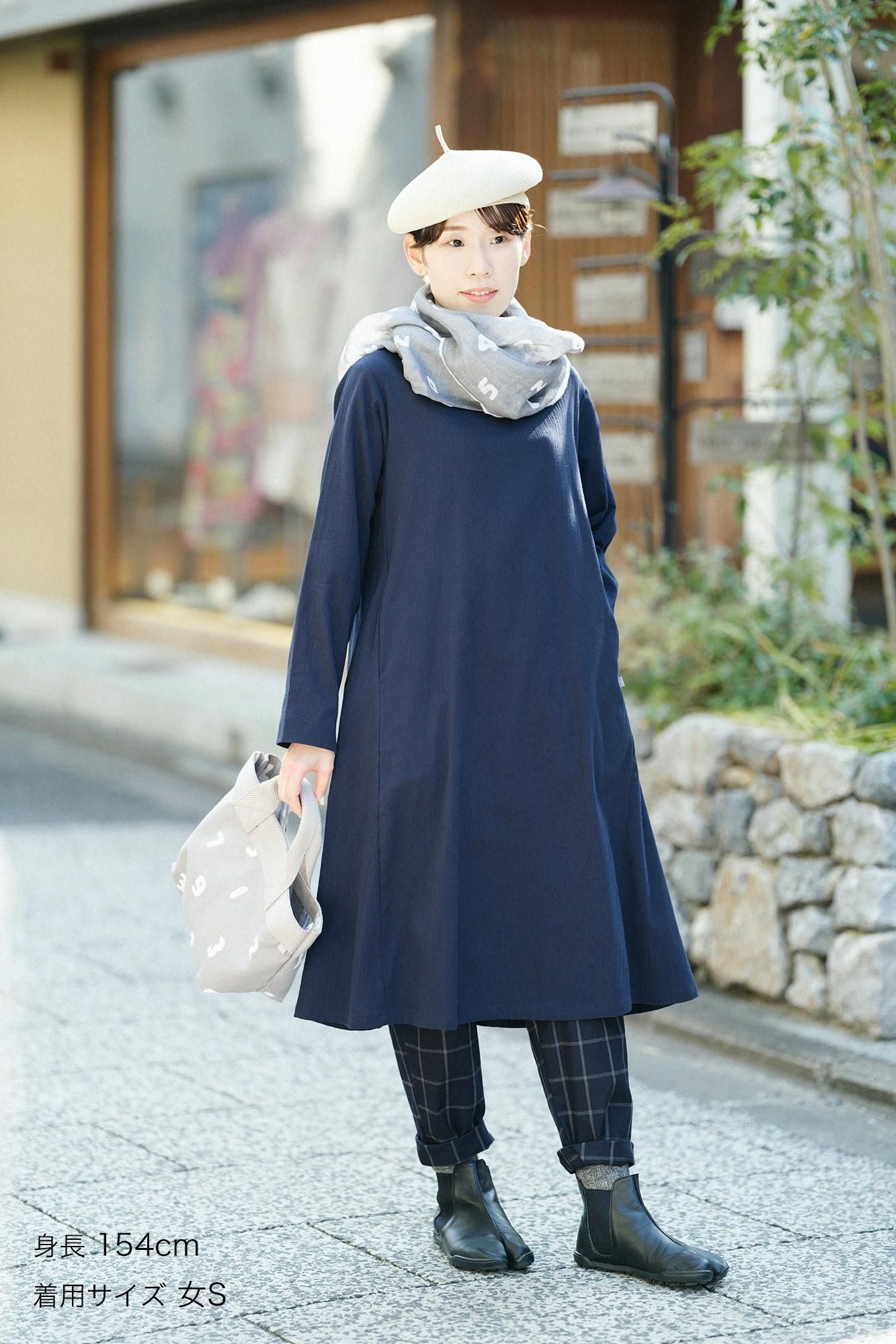 【新品】SOU・SOUソウソウ高島縮切替ドットノースリーブワンピース F ブルー 新品】SOU・SOUソウソウ高島縮切替ドットノースリーブワンピース