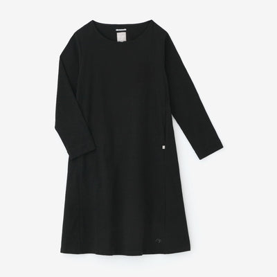 타카시마치지미 20/20 긴소매 원피스／검은색