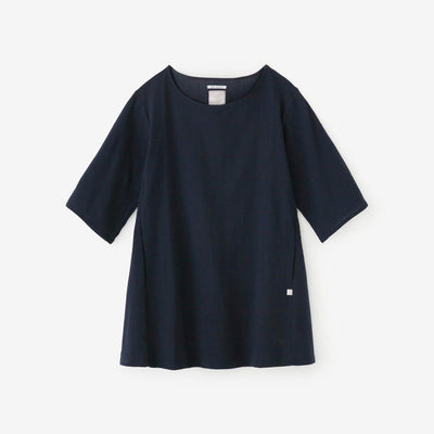 Chizimi Cotton 20/20 Elbow Length Sleeve Tunic / Dark Blue