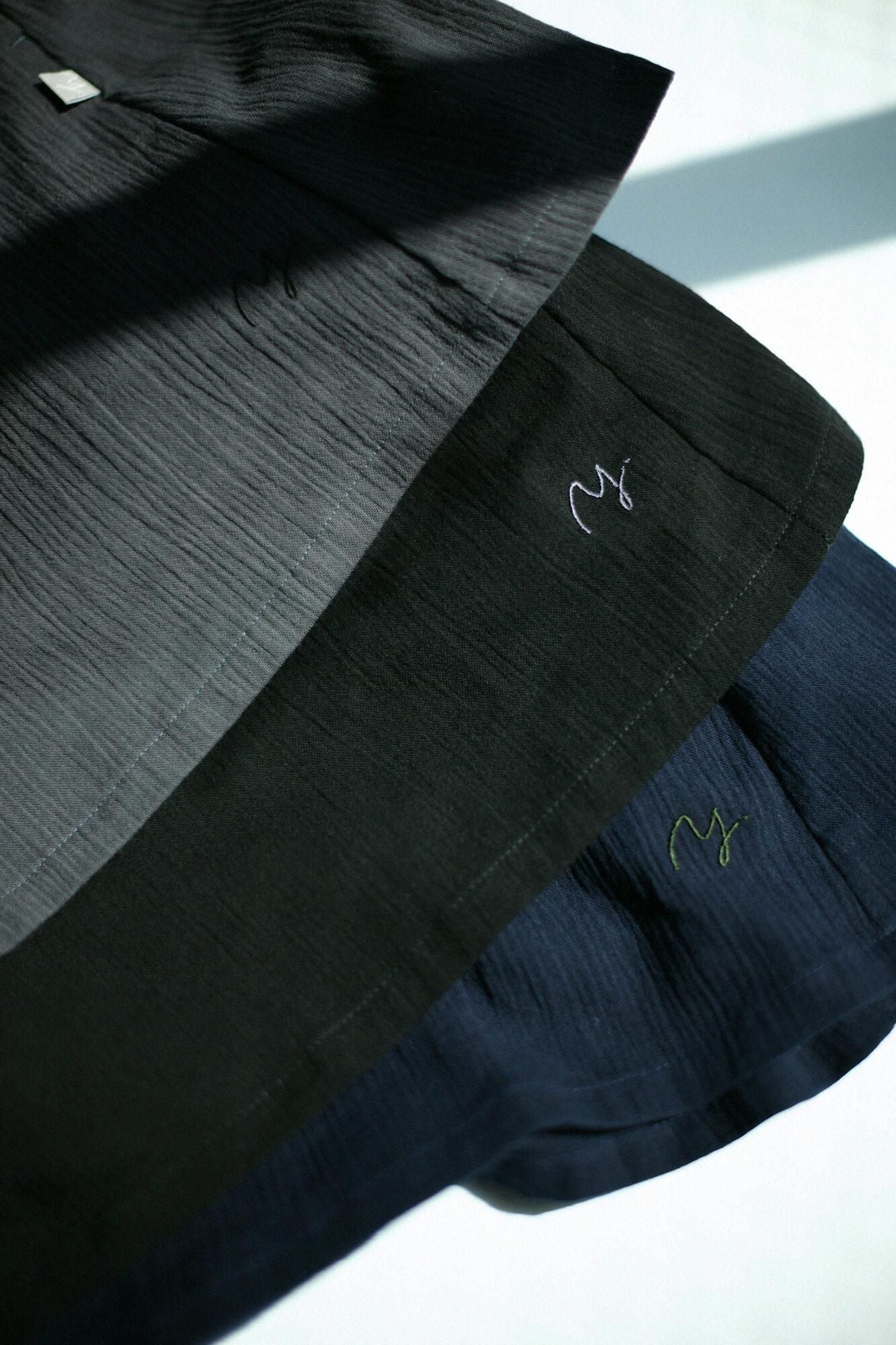 Chizimi Cotton 20/20 Elbow Length Sleeve Tunic / Dark Blue