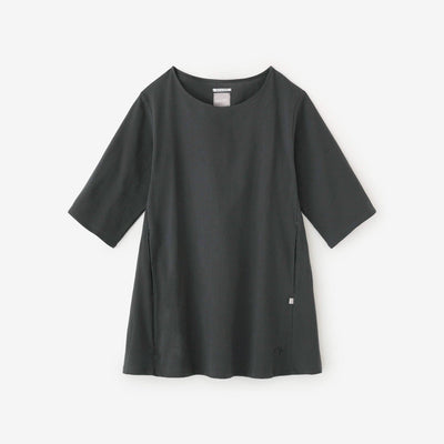 Chizimi Cotton 20/20 Elbow Length Sleeve Tunic / Dark Lead Color