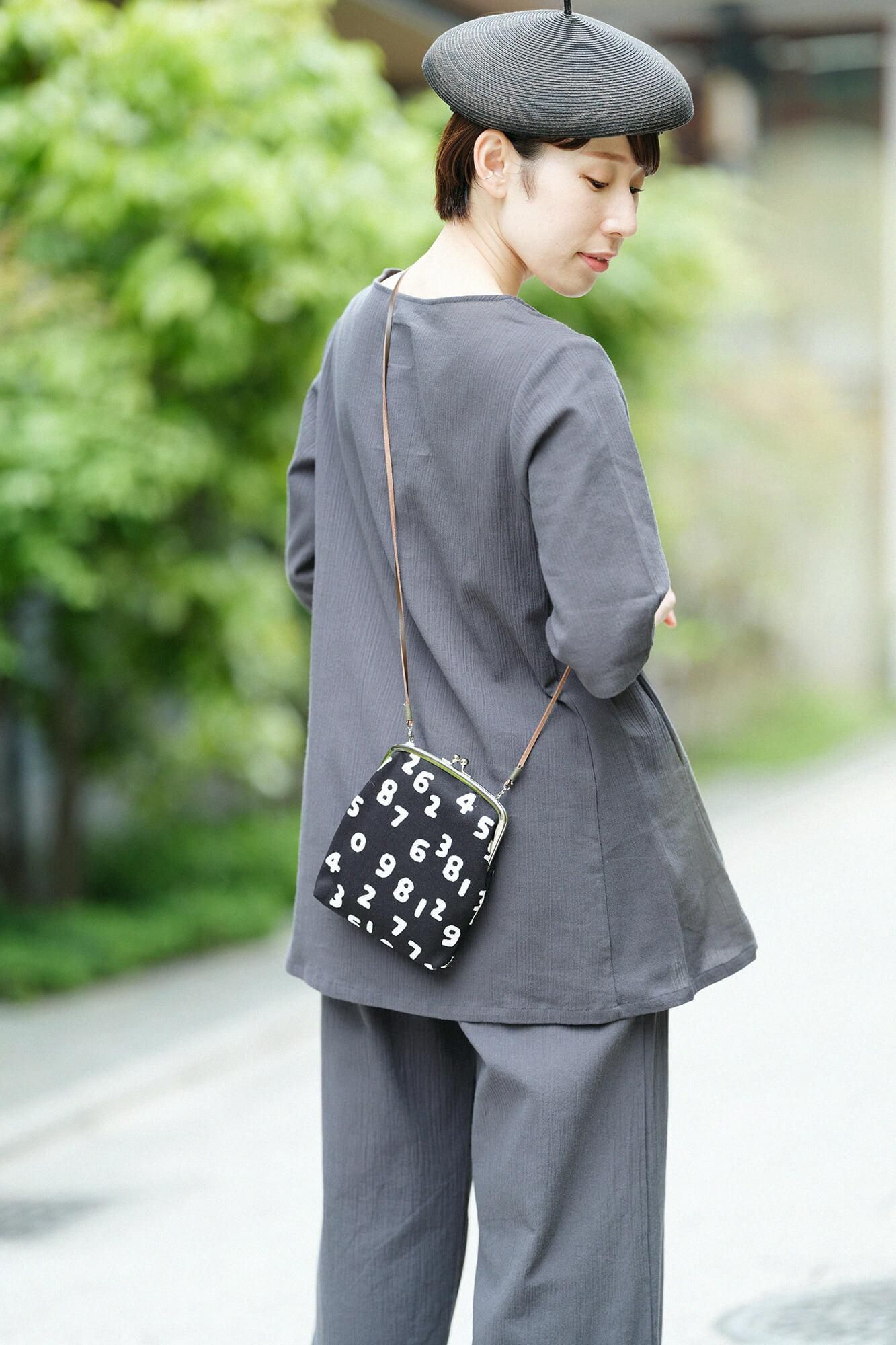 Chizimi Cotton 20/20 Elbow Length Sleeve Tunic / Dark Lead Color