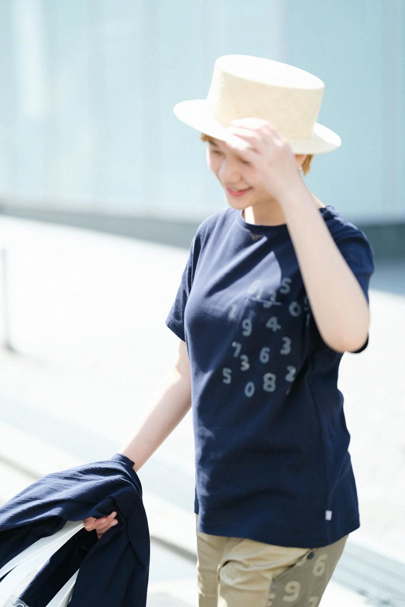 高島縮 40/40 半袖ポケットTシャツ／留紺（とめこん）×SO-SU-U昆