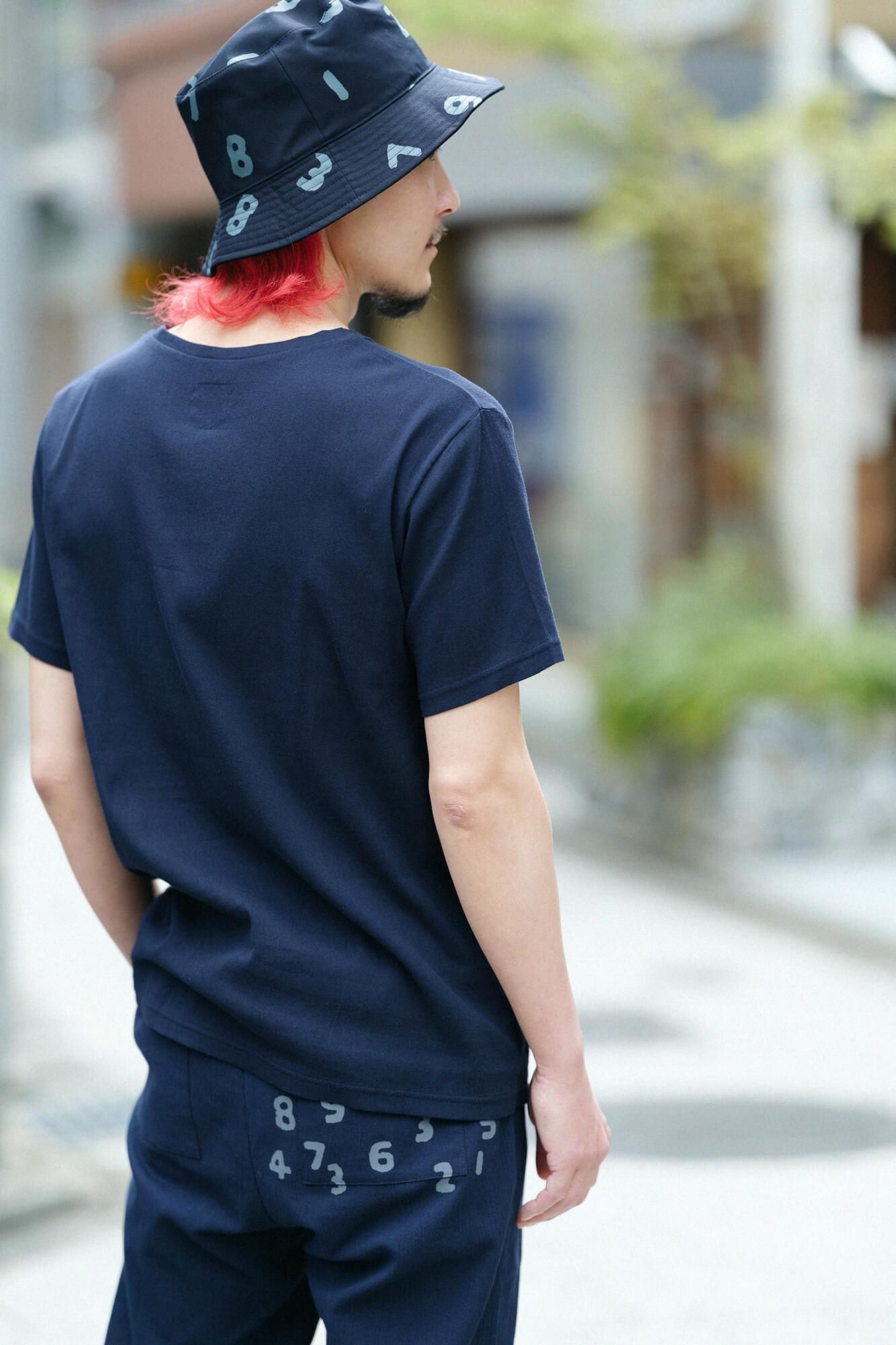 高島縮 40/40 半袖ポケットTシャツ／留紺（とめこん）×SO-SU-U昆