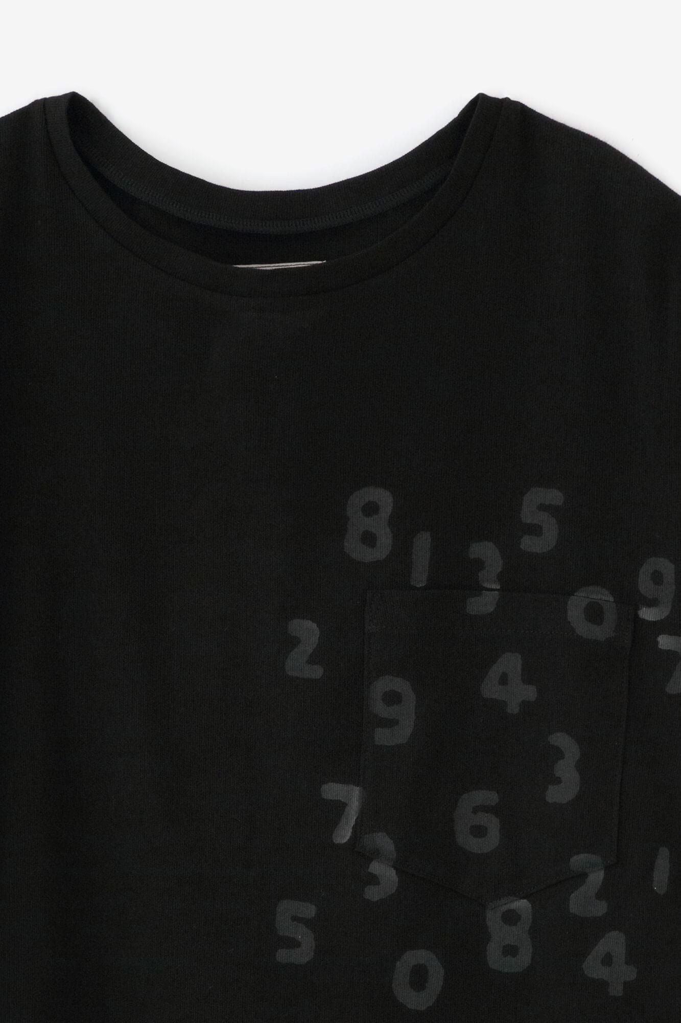 高島縮棉 40/40短袖口袋T-shirt /黑色× SO-SU-U十數 昆