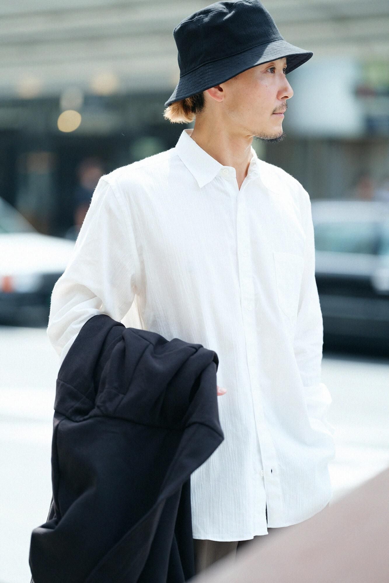 SOU･SOU / 高島縮20/20シャツ/XL/コットン/WHT/ツクモ/日本製/ 高島縮 20/20 シャツ／つくも