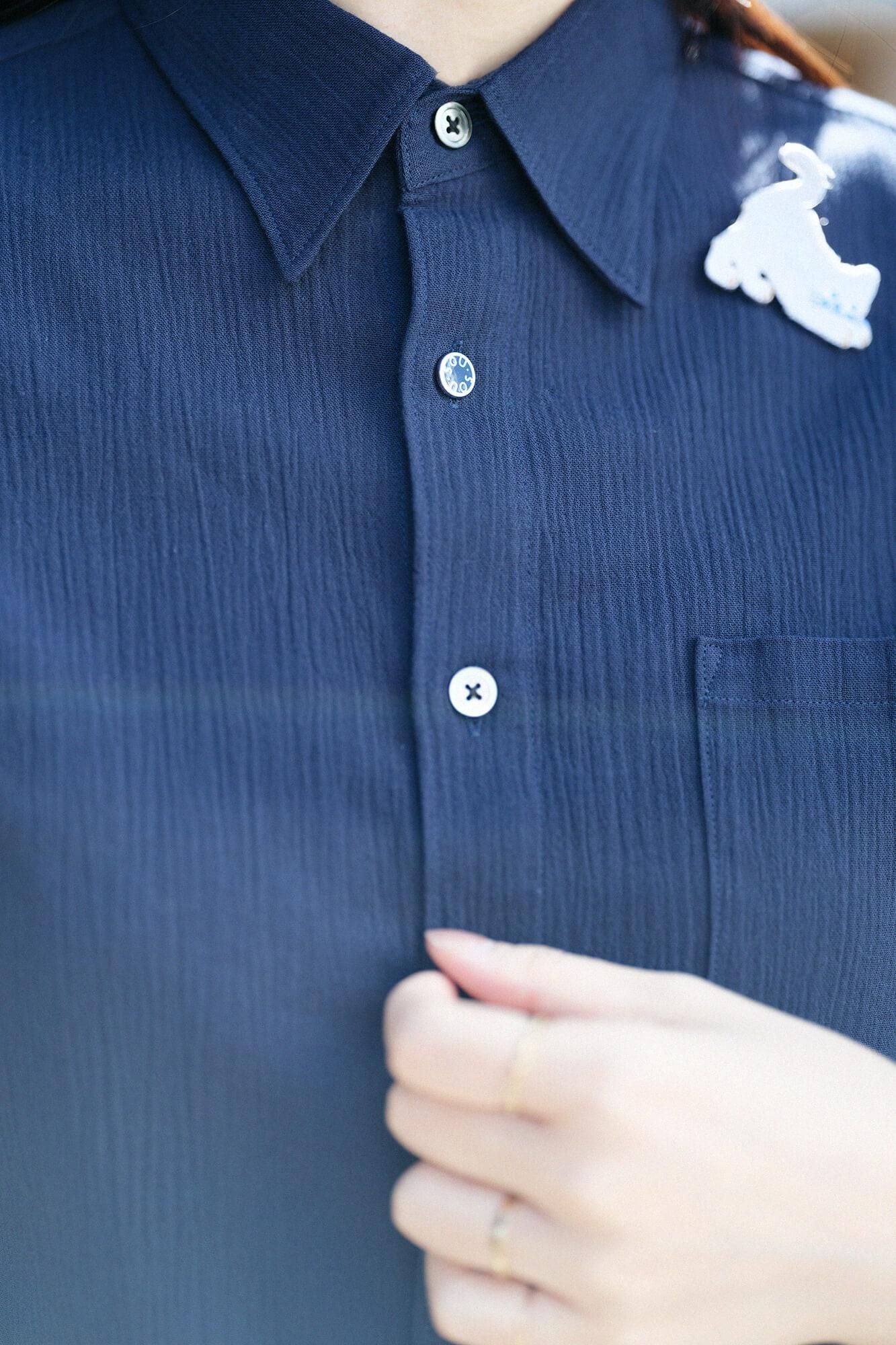 Takashima Chiku 20/20衬衫/海军蓝（Tomekon）