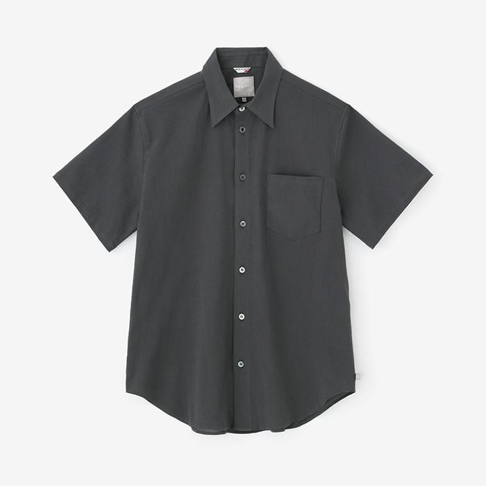 高島縮棉 20/20 短袖襯衫／深鉛色
