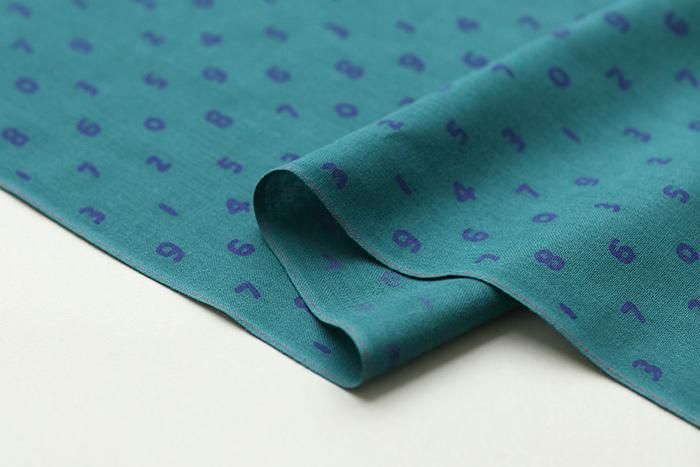 布料剪裁販售 （伊勢木棉 手巾）／迷你SO-SU-U十數 藍綠色（Tetsuro）<50cm