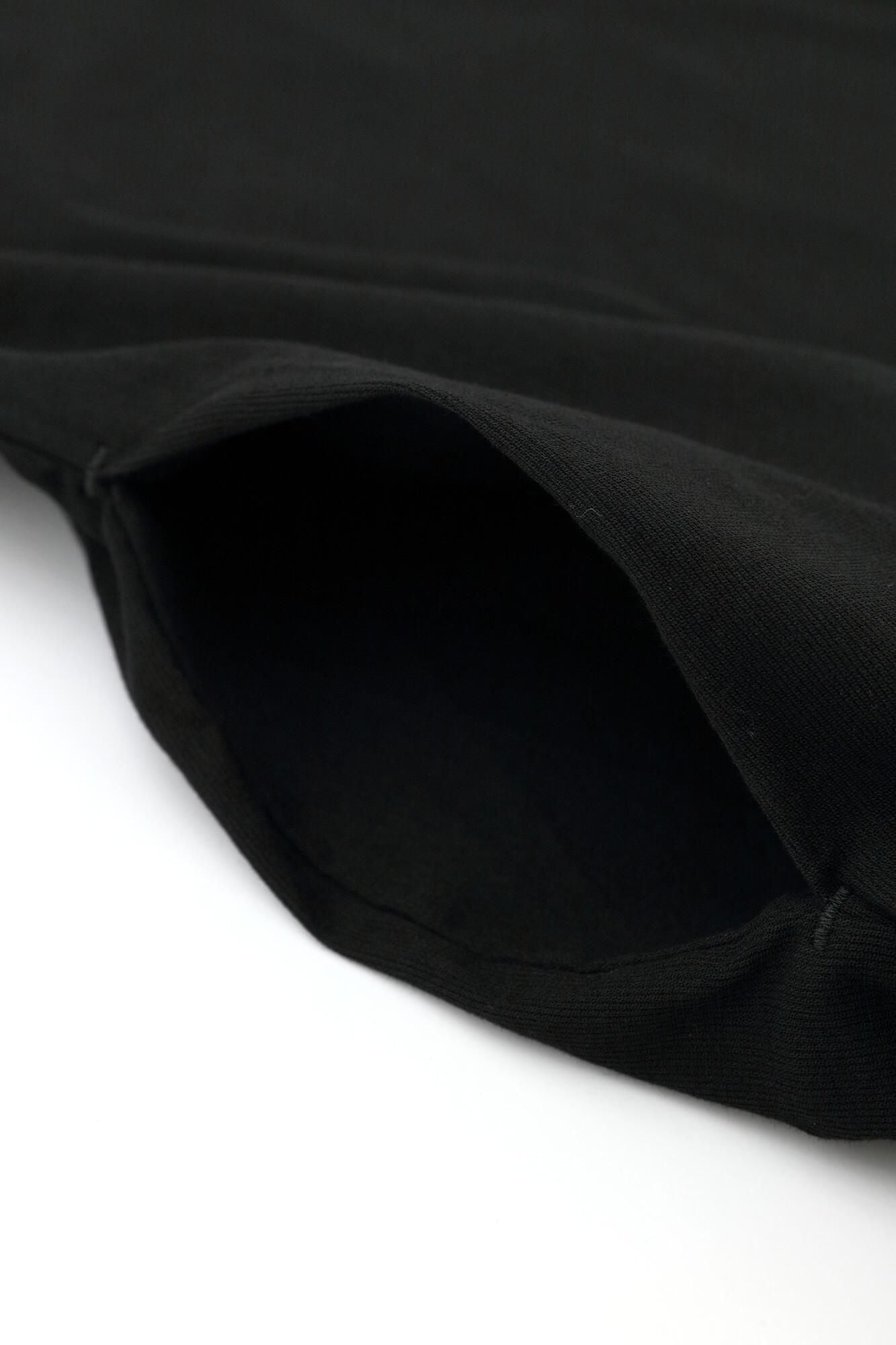 高島縮棉40/40 寬袖船領 長版上衣／黑色