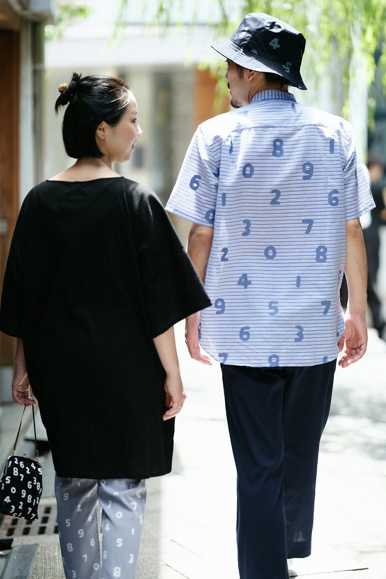 高島縮棉40/40 寬袖船領 長版上衣／黑色