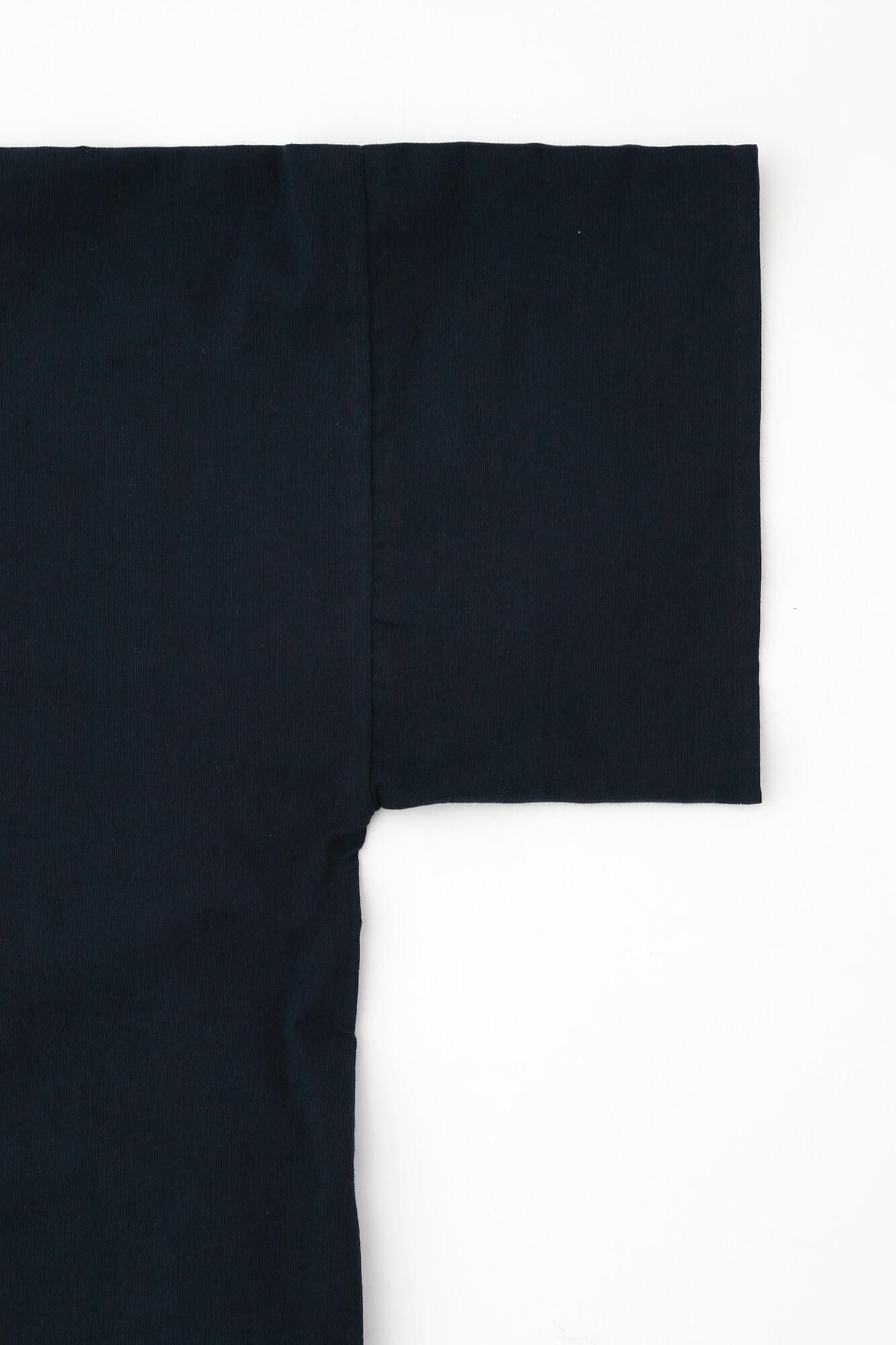 高島縮棉 40/40 寬袖船領 長版上衣／藍黑色