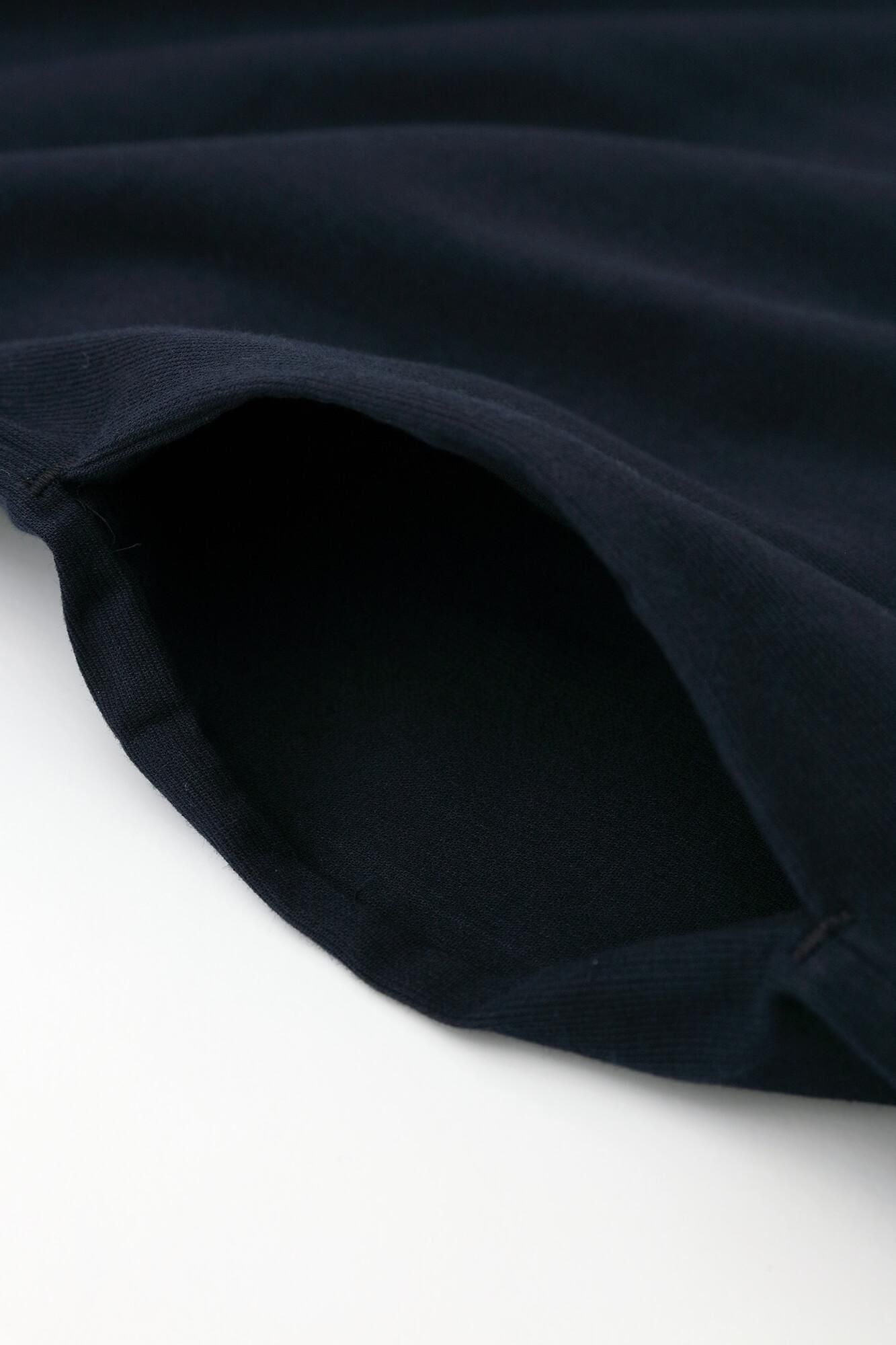 高島縮棉 40/40 寬袖船領 長版上衣／藍黑色