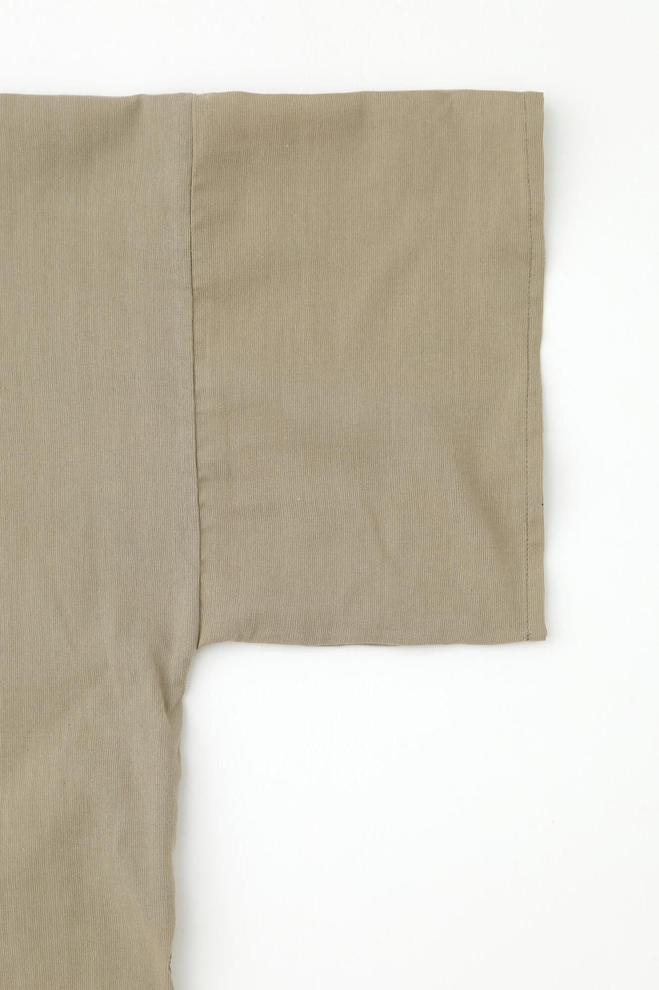 高島縮棉 40/40 寬袖船領 長版上衣／米色