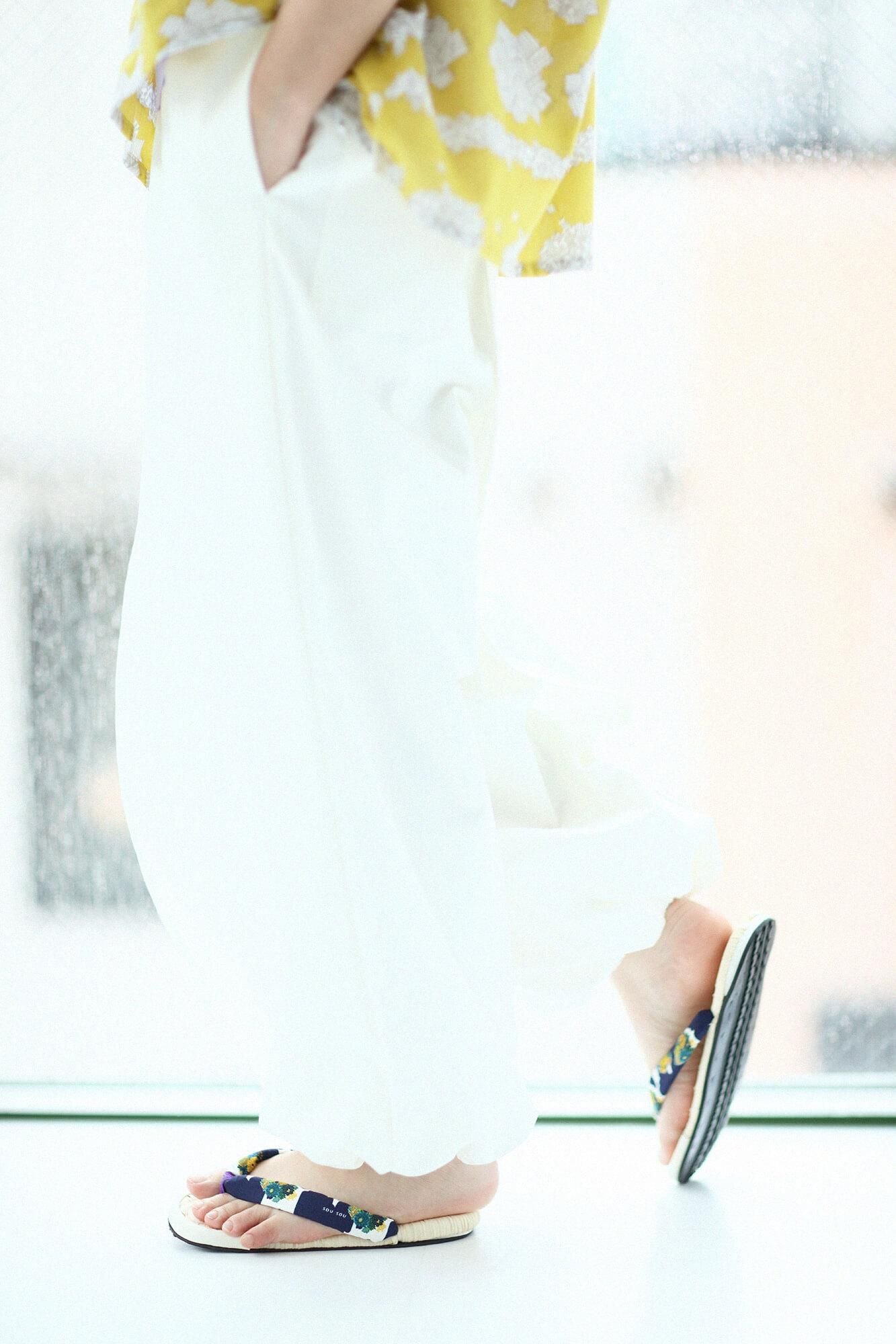 草履涼鞋 茶竹／花衣