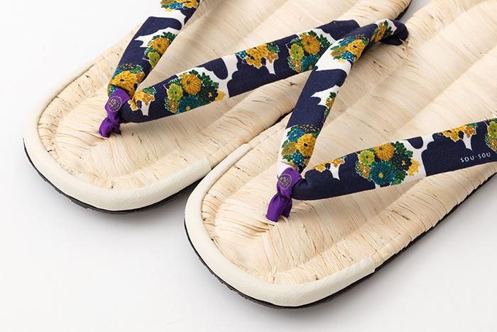 草履涼鞋 茶竹／花衣