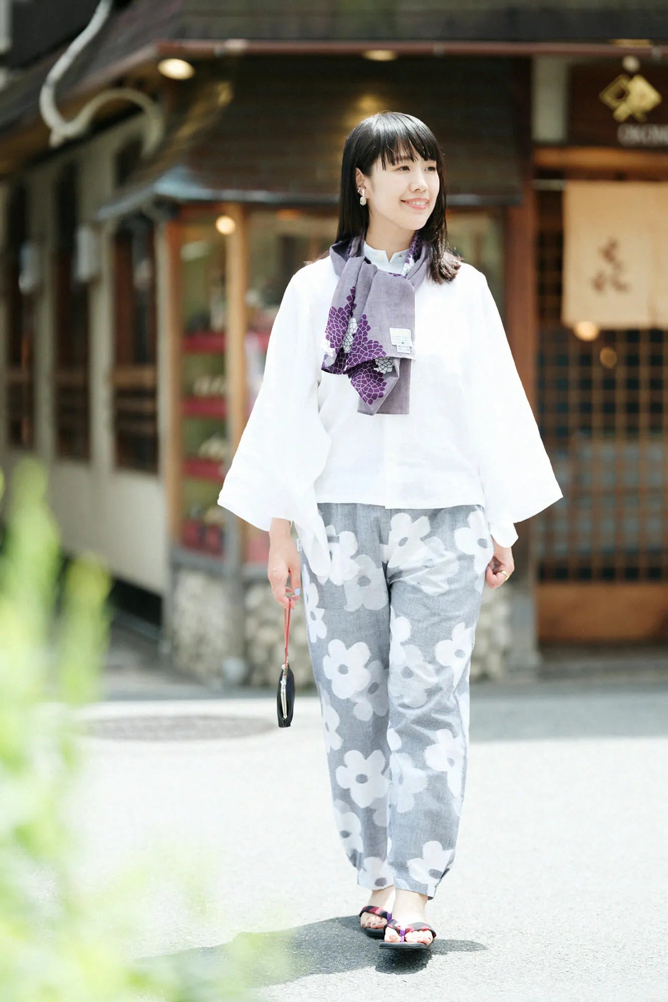 Zori Sandalen Asabura Crow Tisch/Somon