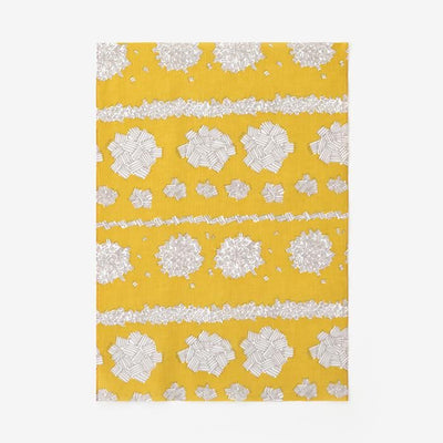 伊勢木棉圖案紋樣手巾（短版）/白三葉花