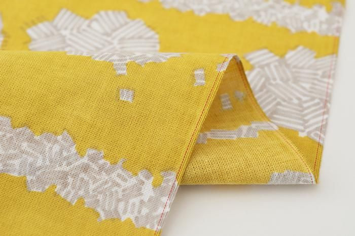 伊勢木棉圖案紋樣手巾（短版）/白三葉花