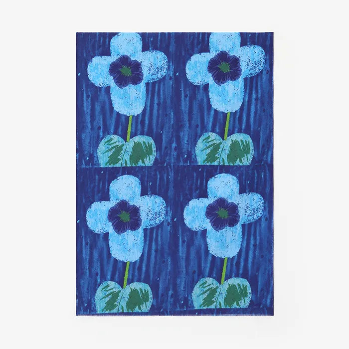 伊勢木綿 textile手ぬぐい（ひめ丈）／花は咲く（はなはさく）