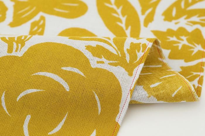 伊勢木棉圖案紋樣手巾（短版）/版畫芥末黃（芥末黃芥末色）