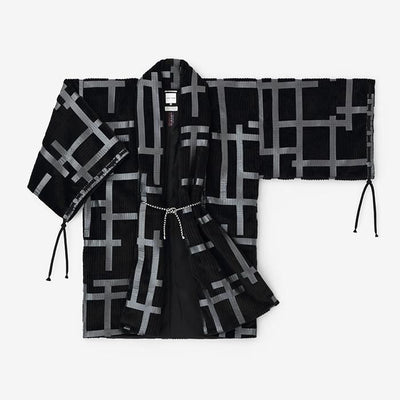 【net Limited】Corduroy Rectangular Sleeve Coat with Lining / Fence Black