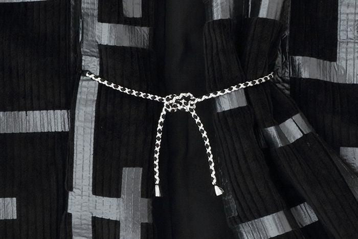 【net Limited】Corduroy Rectangular Sleeve Coat with Lining / Fence Black